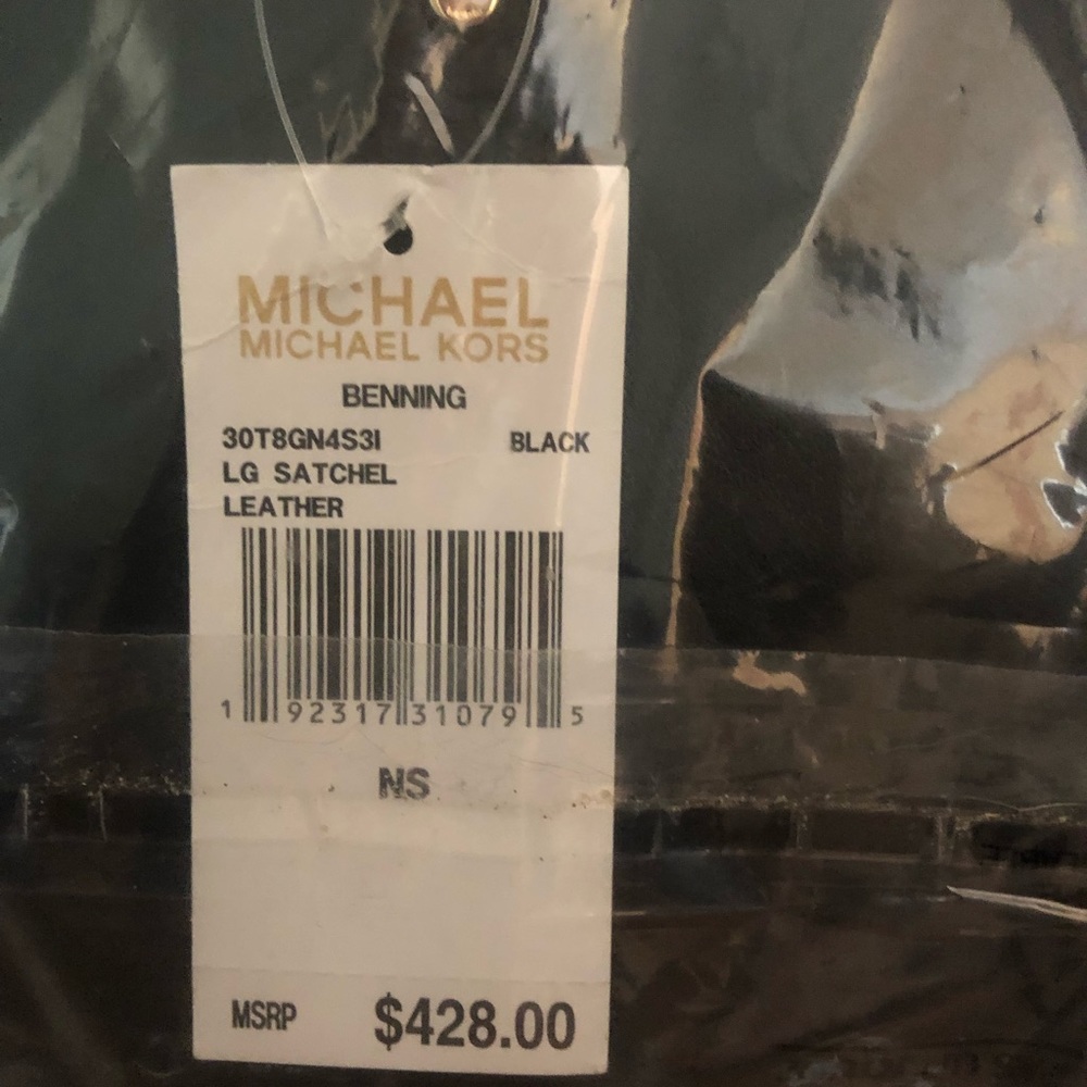 BRAND NEW Michael Kors purse black w gold accents